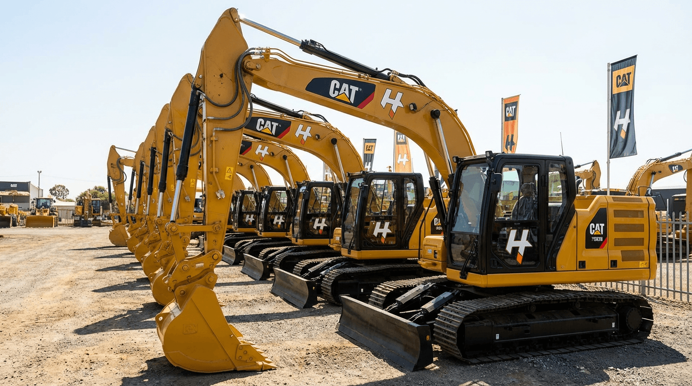 Heavy equipment rental fleet - Cat excavators available for rent in Kansas City